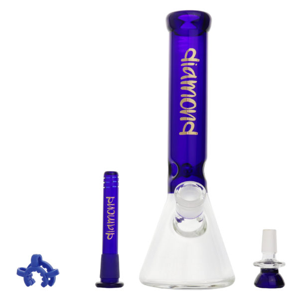 Diamond Glass-10 Colored neck Beaker Bong-Purple-Beaker Bongs-653802