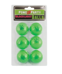 Hemp Leaf Black Light Ping Pong 6 Ball Set-glow green-654995