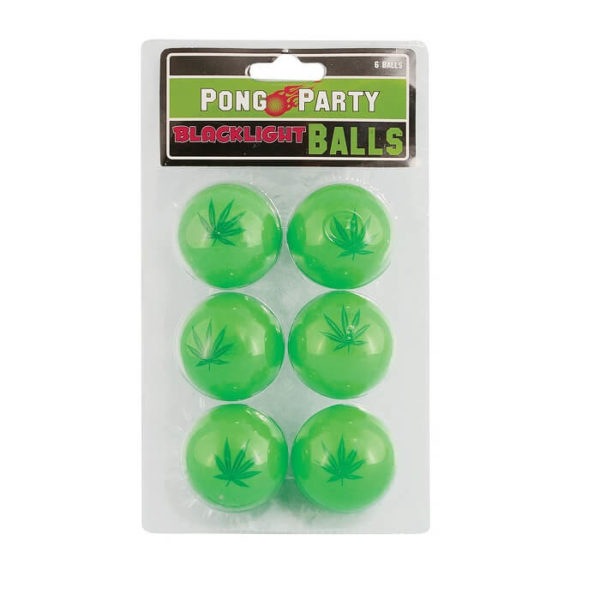 Hemp Leaf Black Light Ping Pong 6 Ball Set-glow green-654995